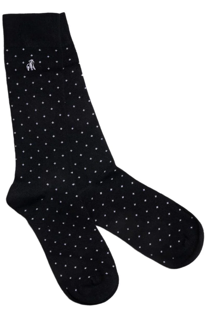Spotted Bamboo Socks - Black