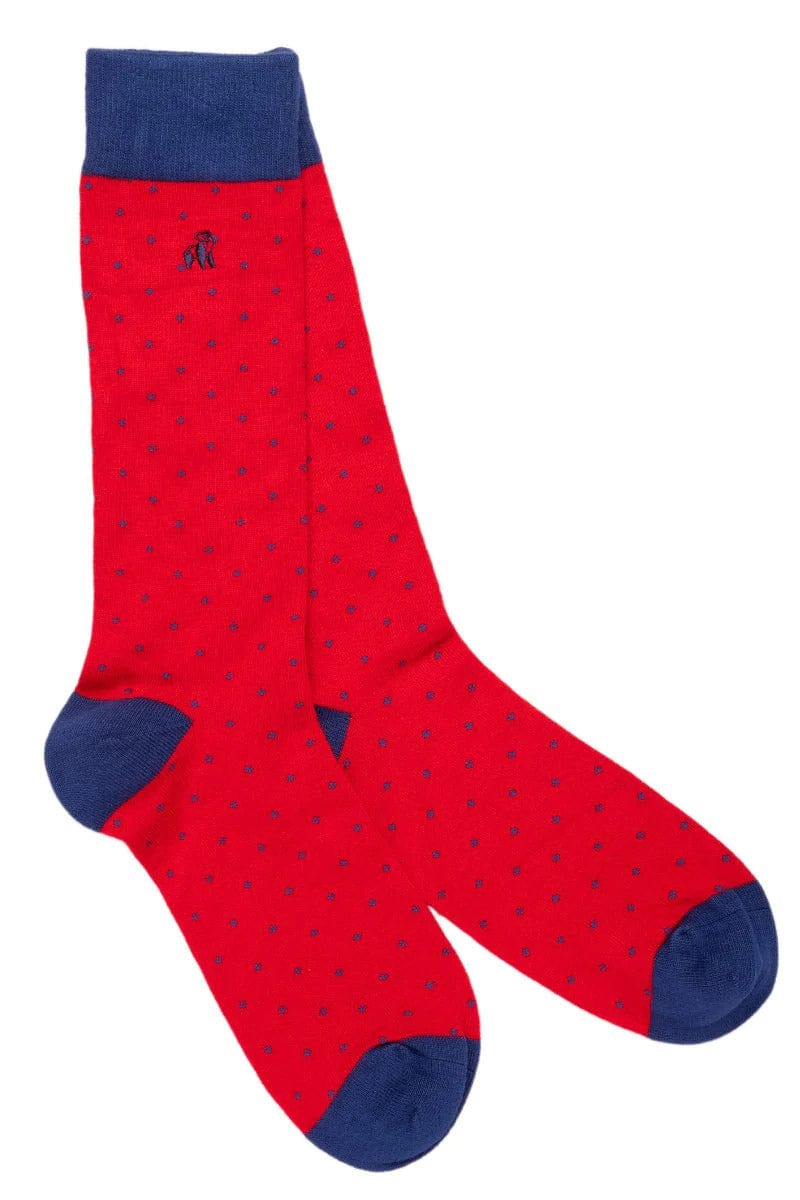 Spotted Bamboo Socks - Red