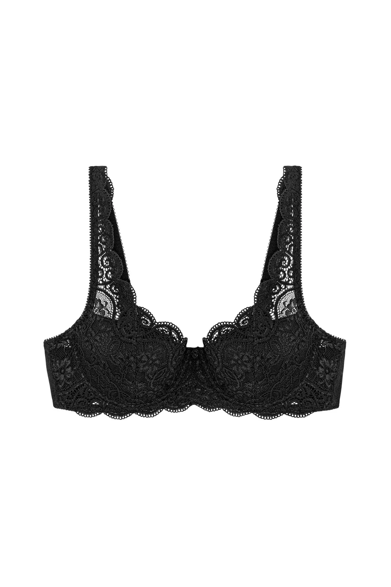 Amourette 300WHP Wired Padded Lace Bra - Black