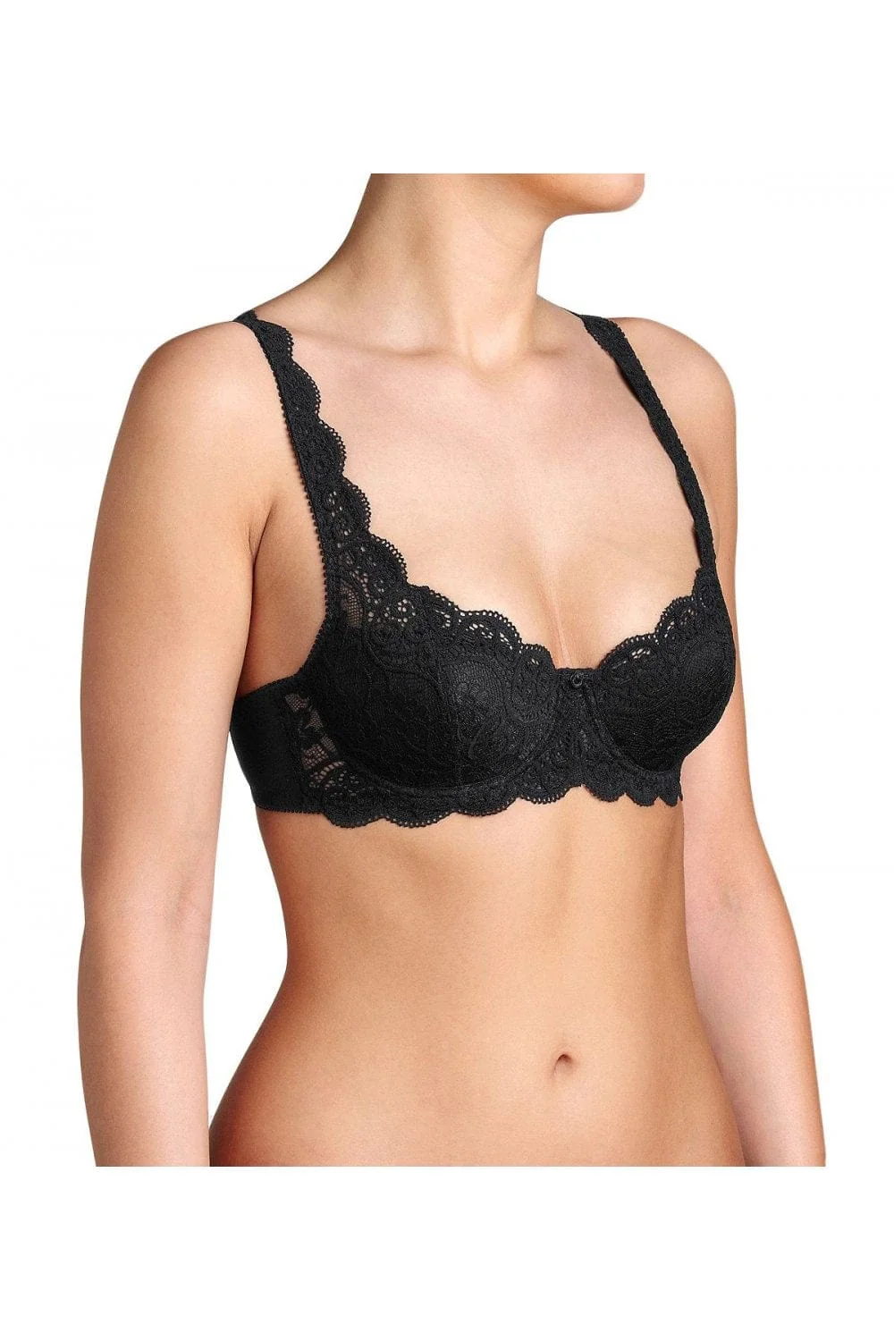 Amourette 300WHP Wired Padded Lace Bra - Black - Image 2