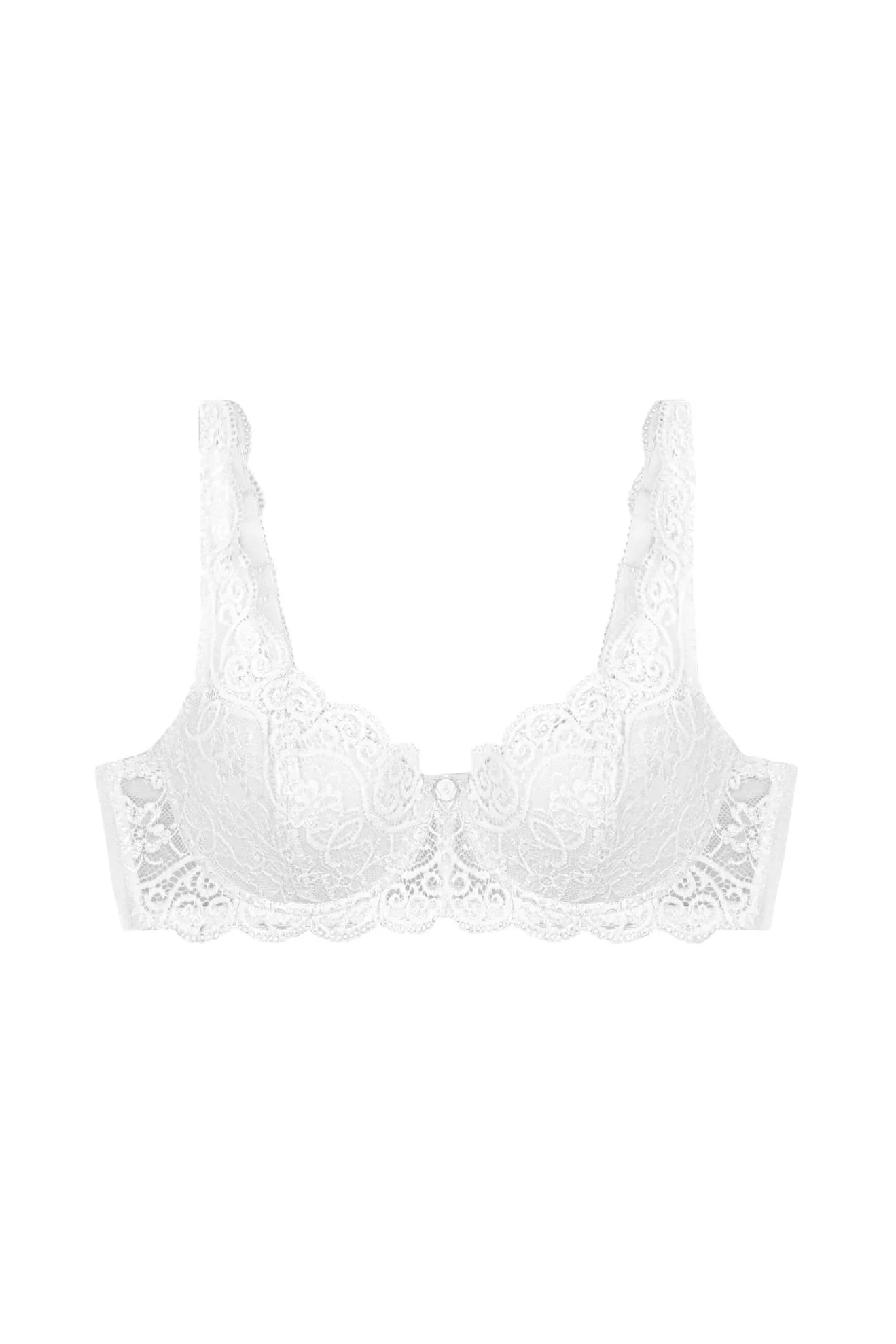 Amourette 300WHP Wired Padded Lace Bra - White