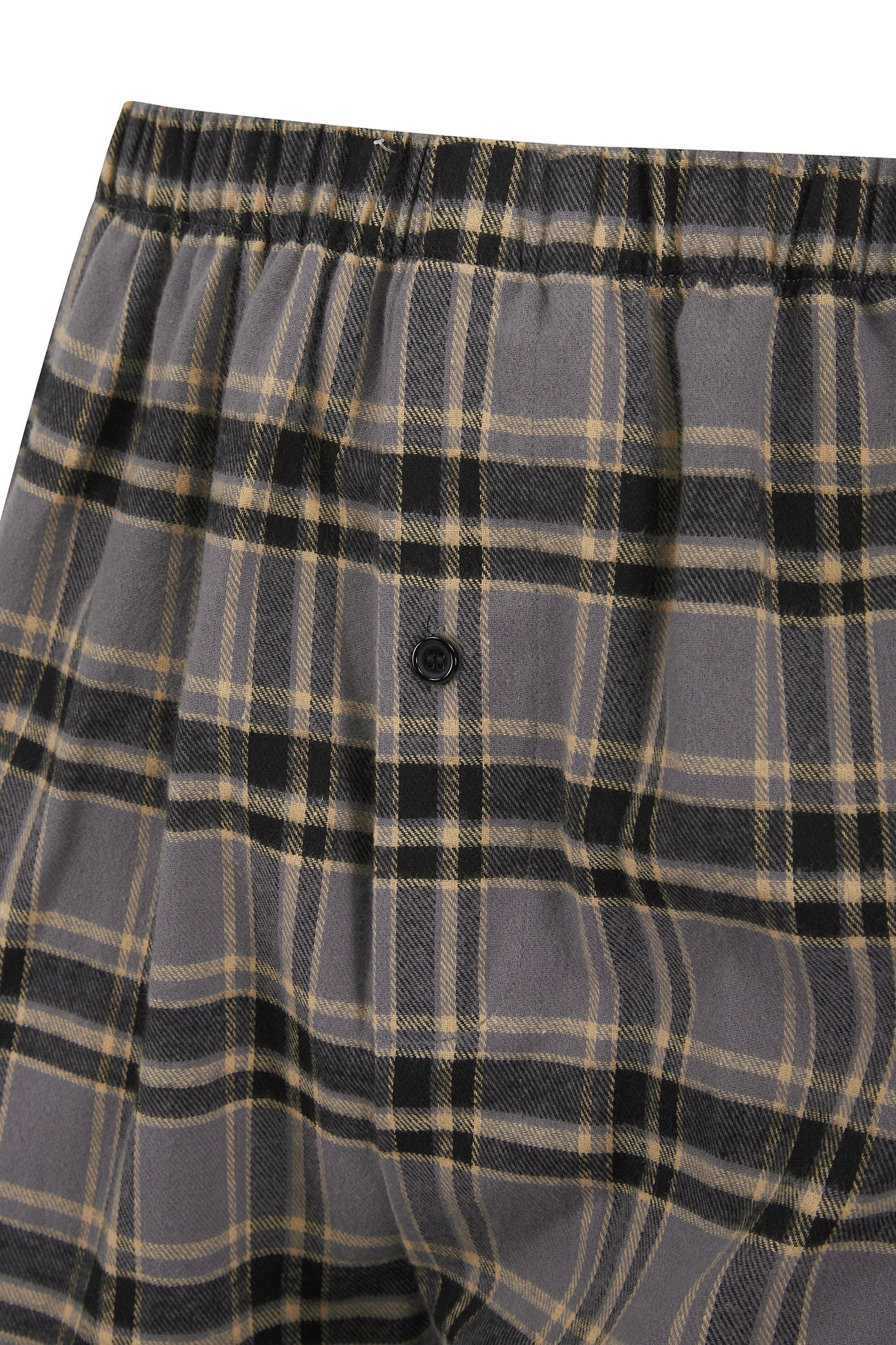 Brushed Cotton Check Pyjama Set - Grey/Beige - Image 3