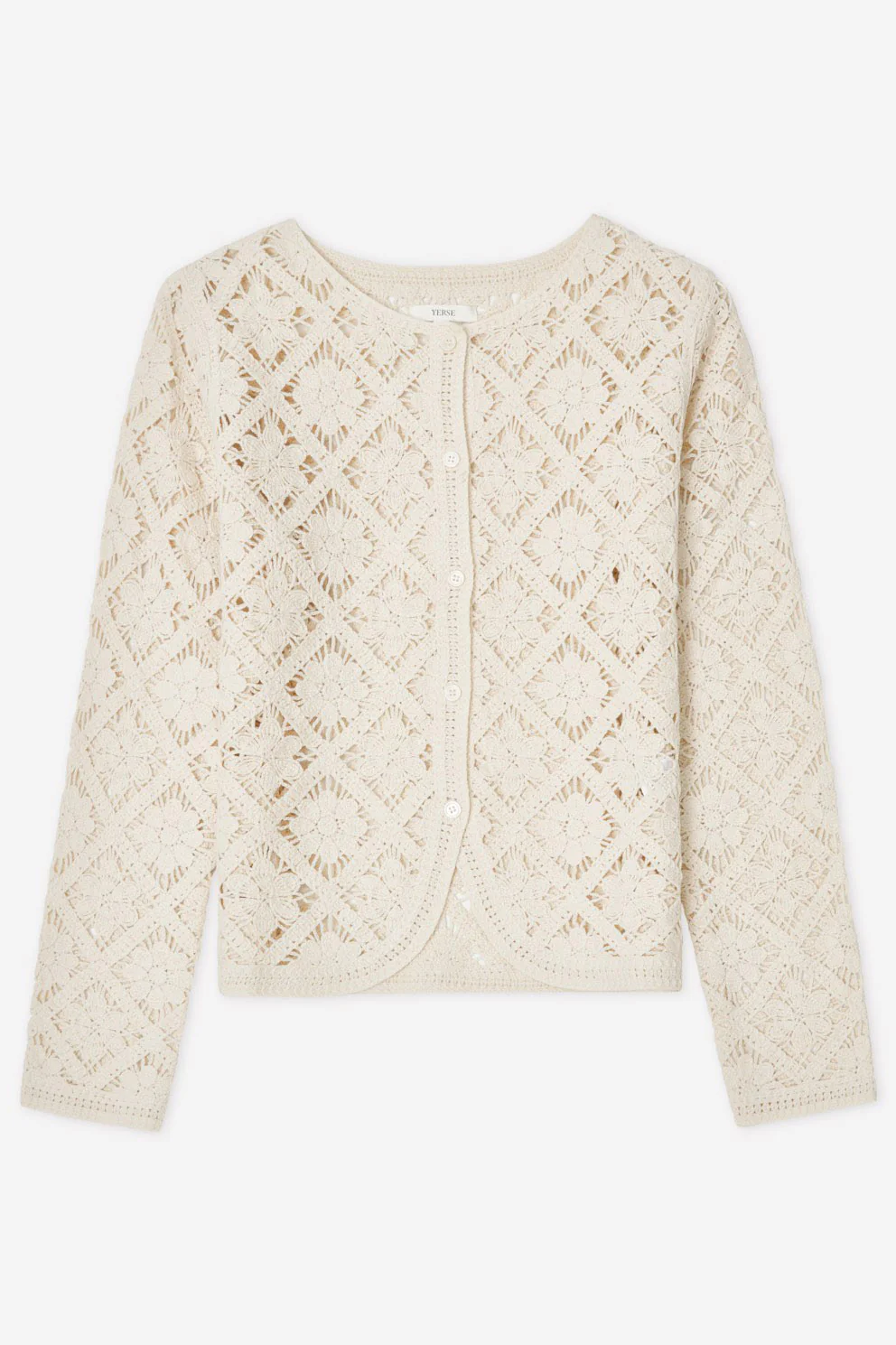 Crochet Cardigan - Ecru - Image 6